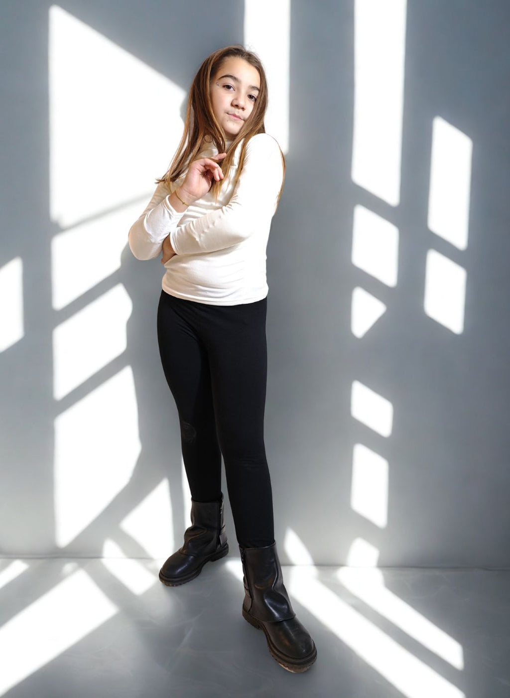 Leggings Bambina Felpato nero