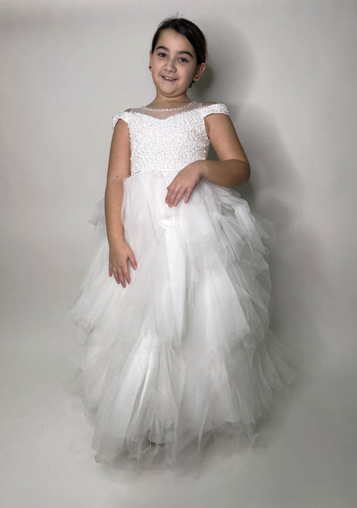 Abito Bambina Elegant cerimonia bianco