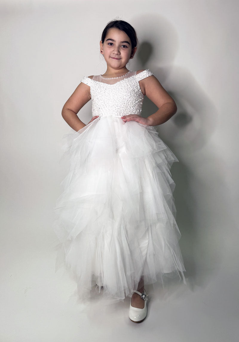 Abito Bambina Elegant cerimonia bianco