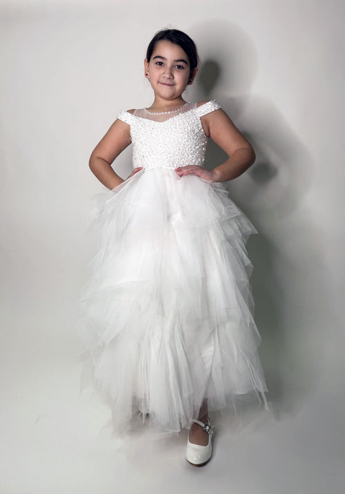 Abito Bambina Elegant cerimonia bianco
