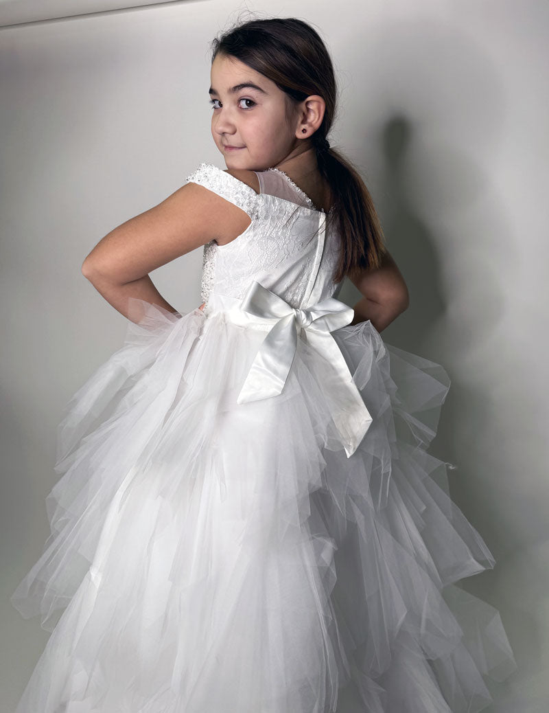 Abito Bambina Elegant cerimonia bianco