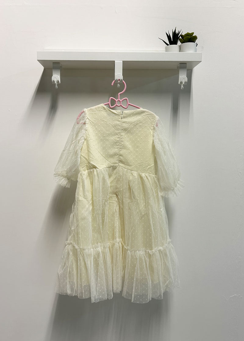 Abito Bambina Pois tulle crema