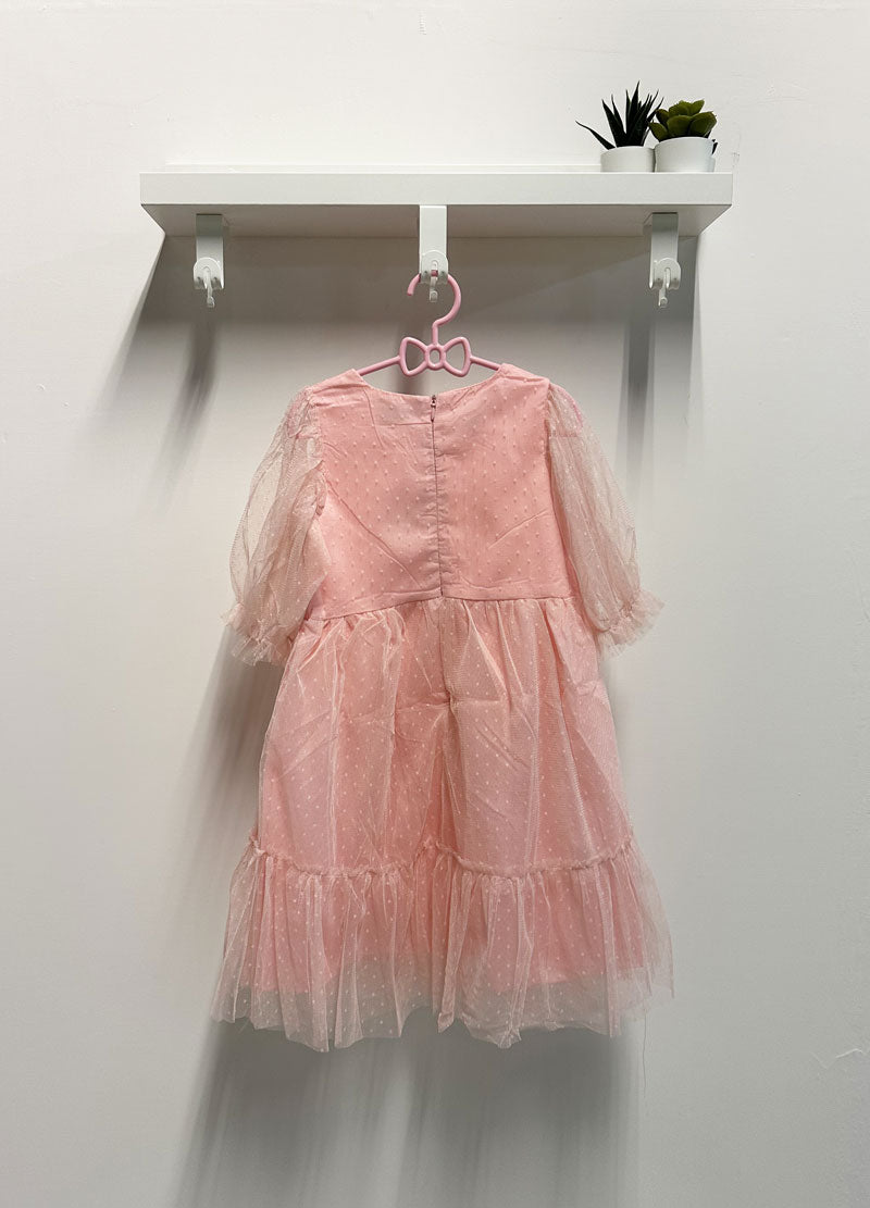 Abito Bambina Pois tulle rosa