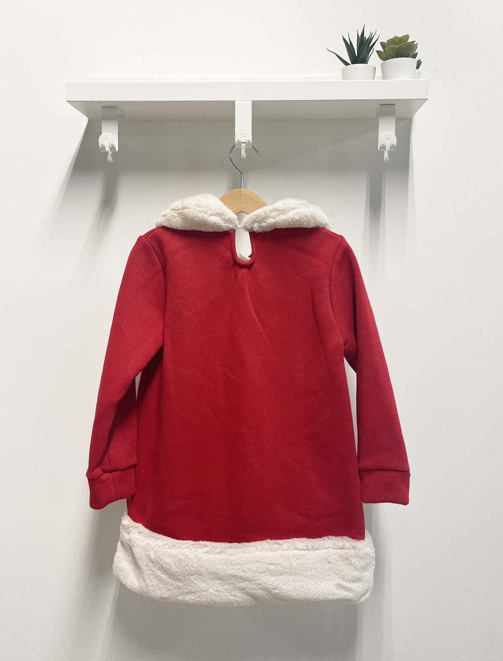 Red Fur Snowman Girl Dress