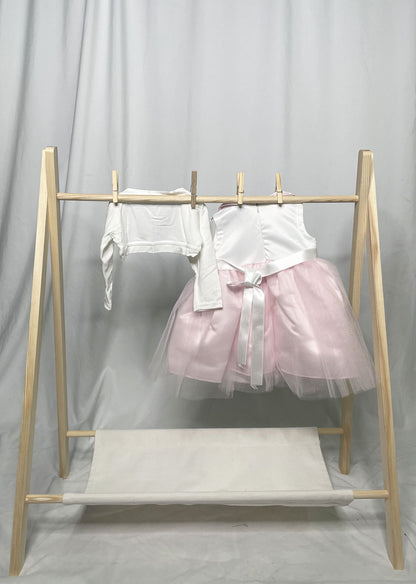 Baby Girl Princess Dress Tulle Pink White Bow