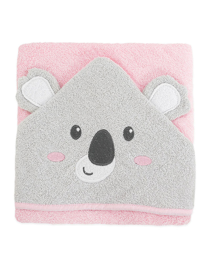 Accappatoio Neonato Orso grigio e rosa