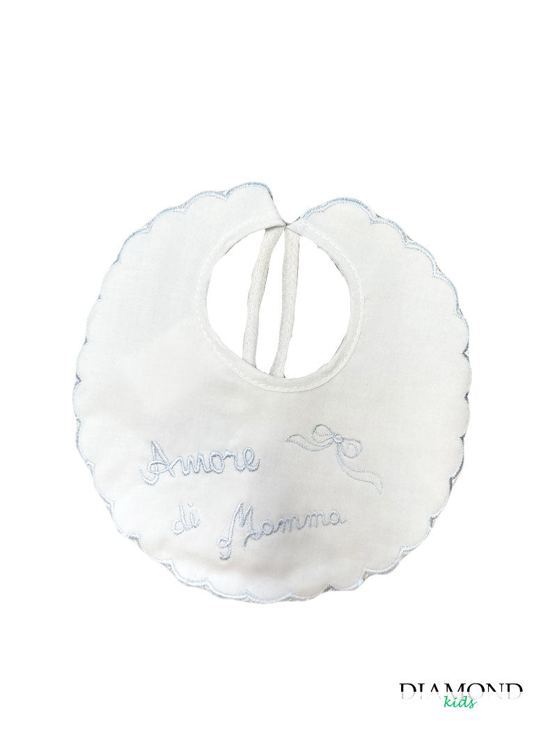 Bavetta Neonato Amore di mamma azzurra
