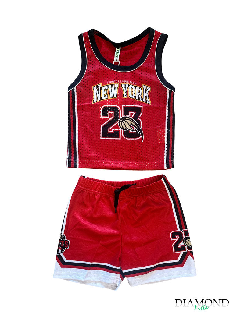 Completo Bambino Basket  rosso