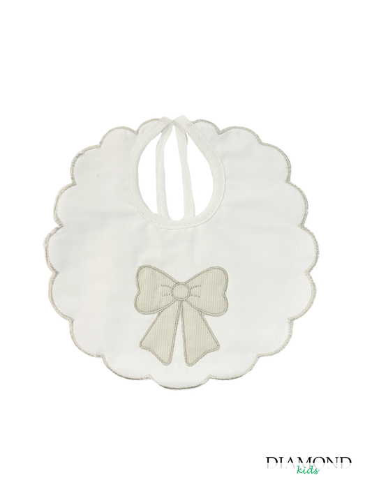 Bavetta Neonato Fiocco beige