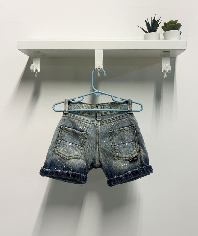 Bermuda Bambino Jeans Victor G denim schizzi