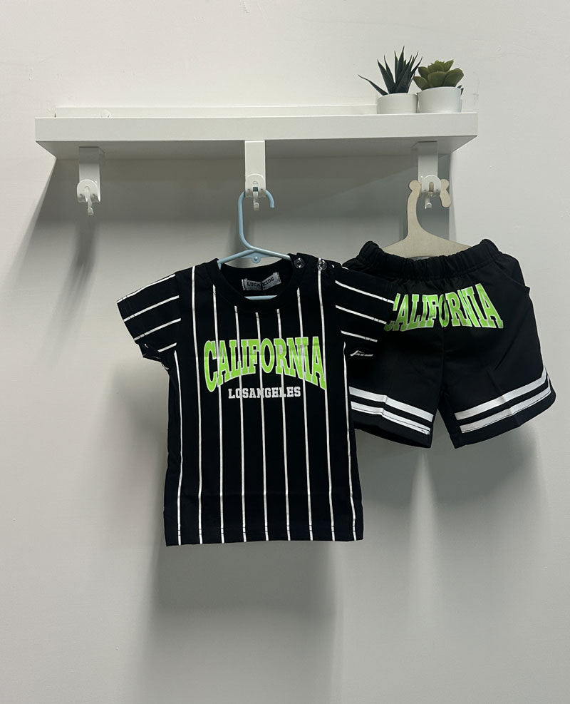 Completo Neonato California nero e bianco
