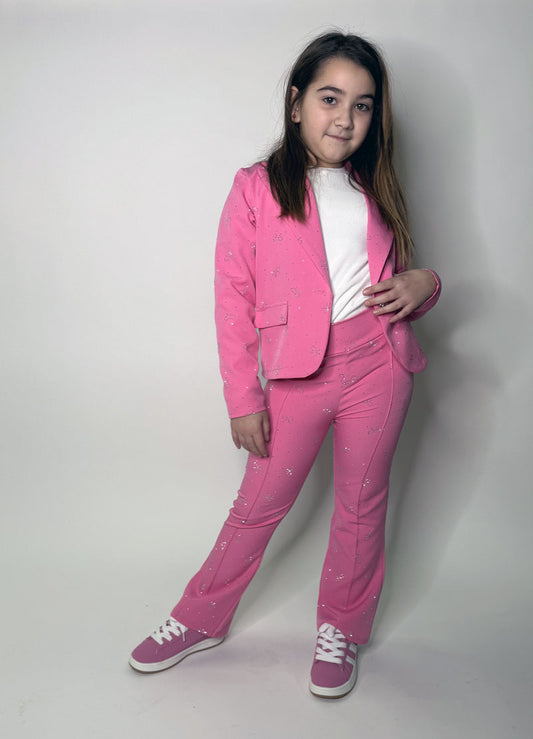 Completo Bambina Strass sparkling fucsia