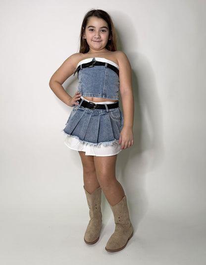 Completo Bambina Jeans Lady blu chiaro