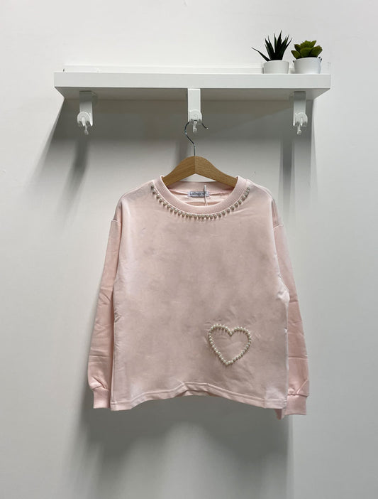 Felpa Bambina Perle rosa