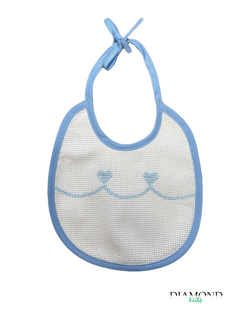 Bavetta Neonato cuori azzurra