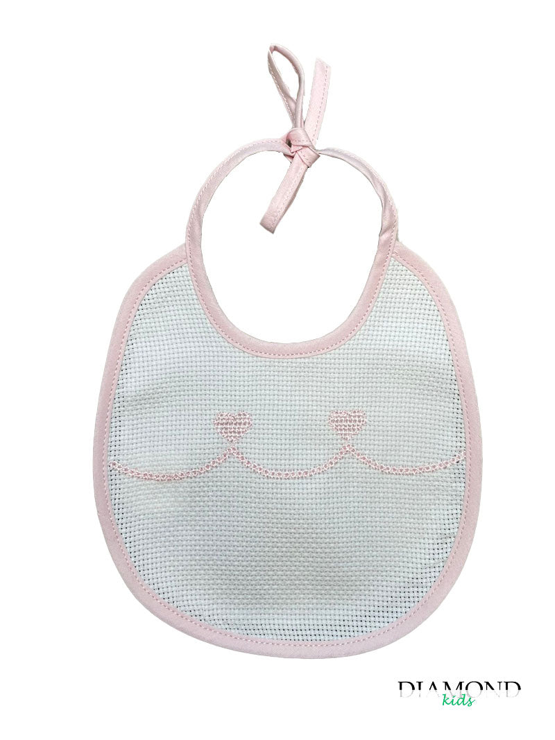 Bavetta Neonato cuori rosa