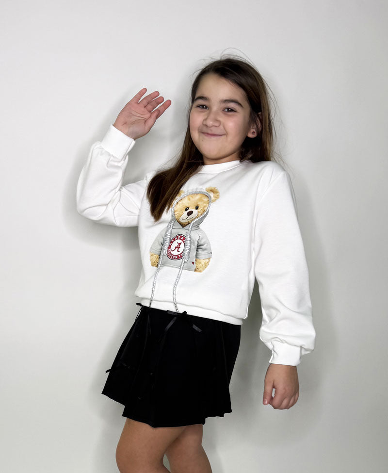 Felpa Bambina Orso bianca
