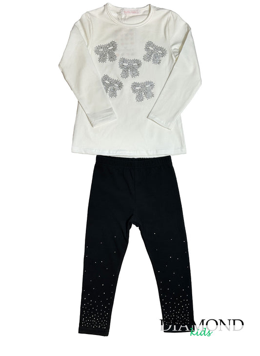Completo Bambina Fiocchi strass bianco
