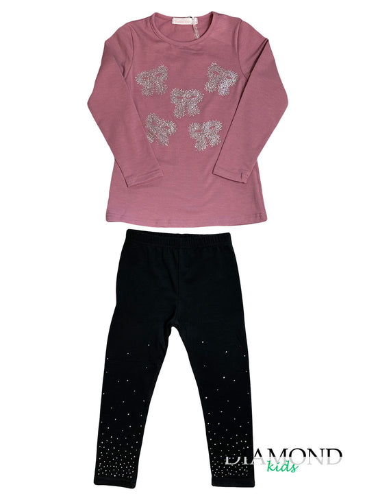 Completo Bambina Fiocchi strass cipolla