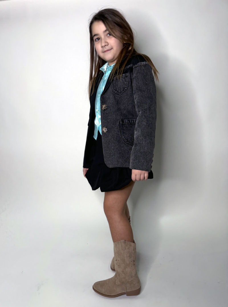 Giacca Bambina Denim cotone nero