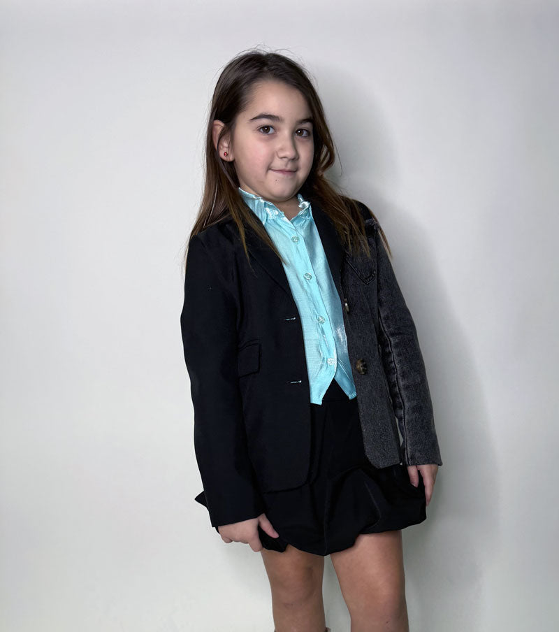 Giacca Bambina Denim cotone nero