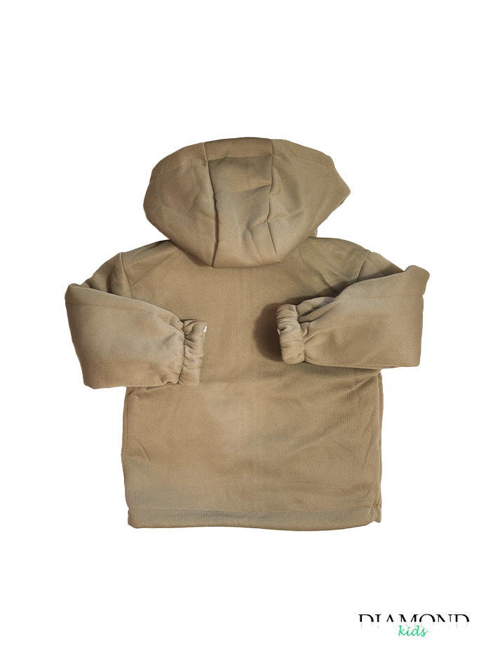 Giubbino Double Neonato beige e marrone