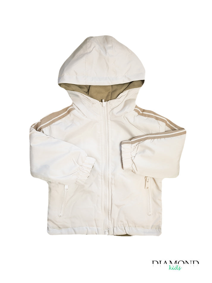 Giubbino Double Neonato beige e marrone