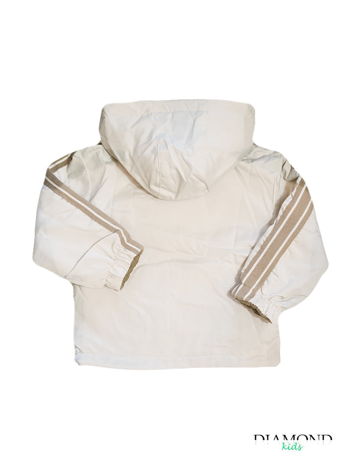 Giubbino Double Neonato beige e marrone