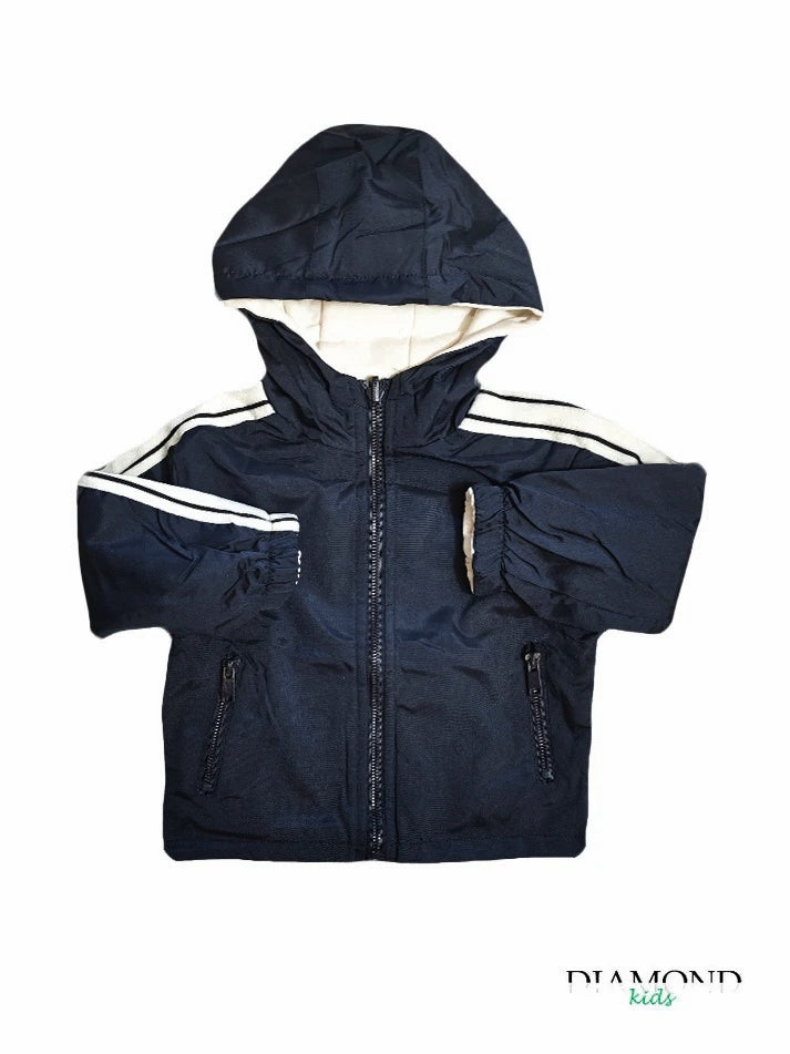 Giubbino Double Neonato blu e panna