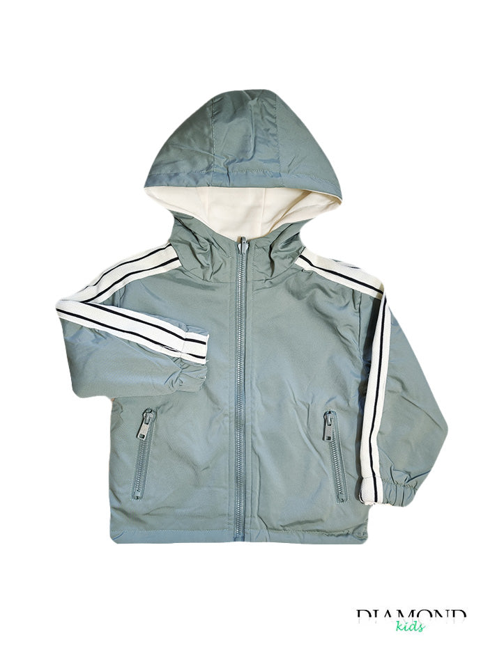 Giubbino Double Neonato verde e panna