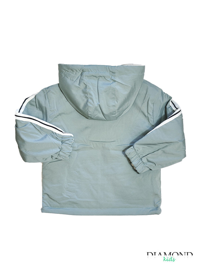 Giubbino Double Neonato verde e panna