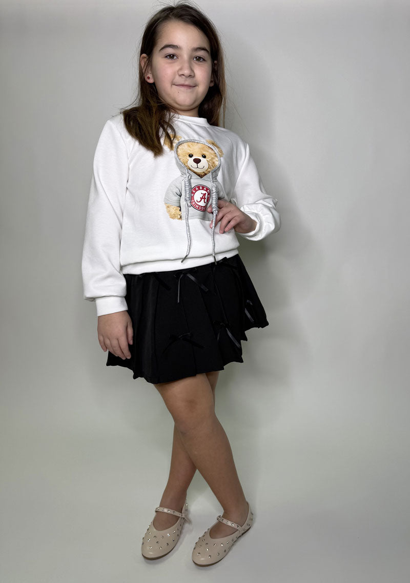 Gonna Bambina fiocchi nera