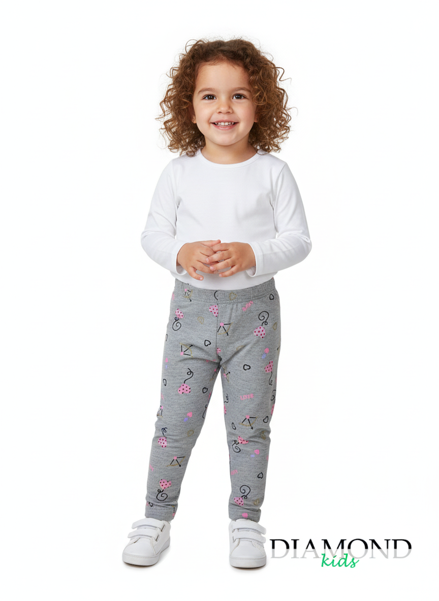 Leggins Neonata Love grigio