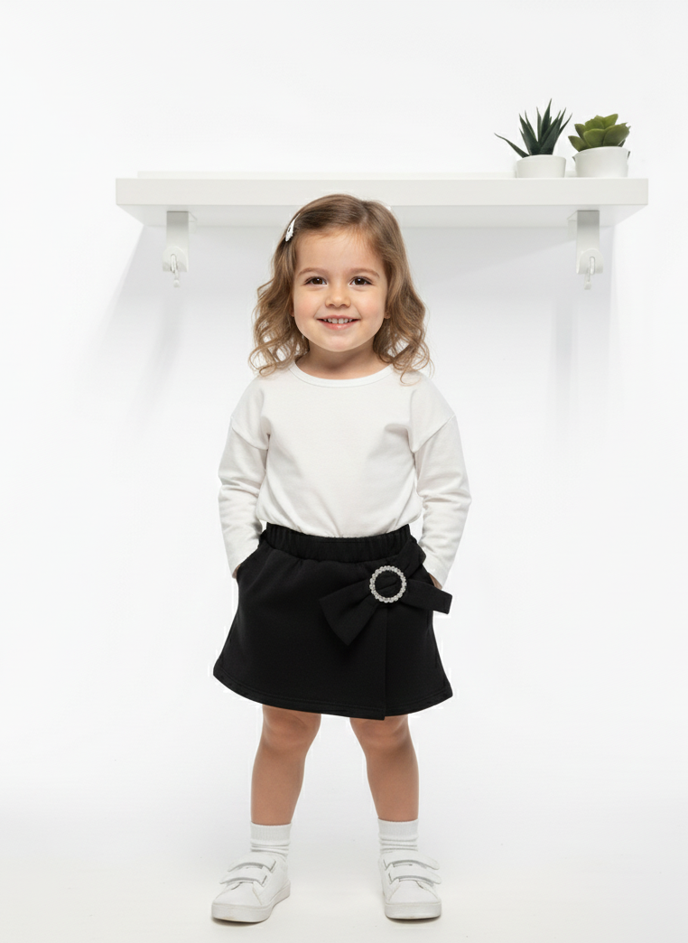 Skorts Girls Jewel Black Chenille
