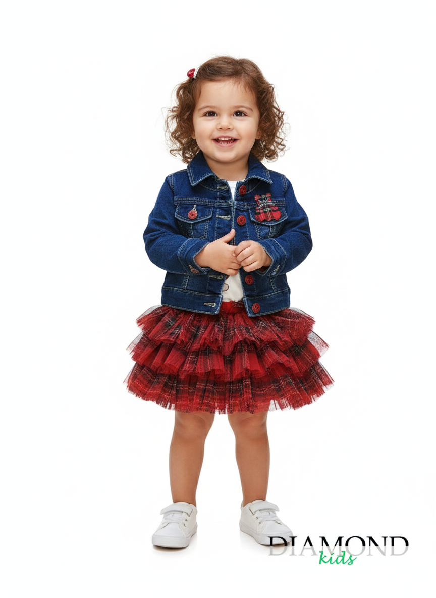 Completo Neonata Scozzese rosso