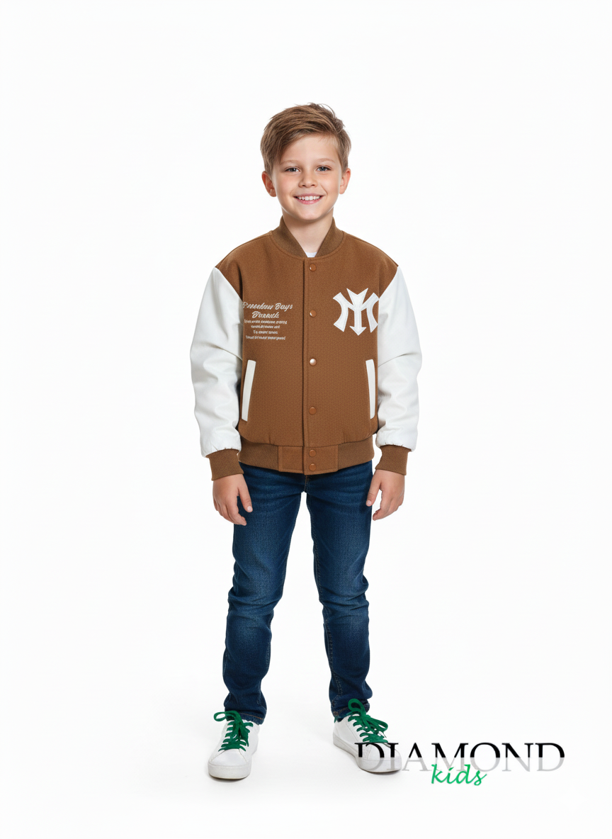 Giubbino Bambino Ecopelle Beige