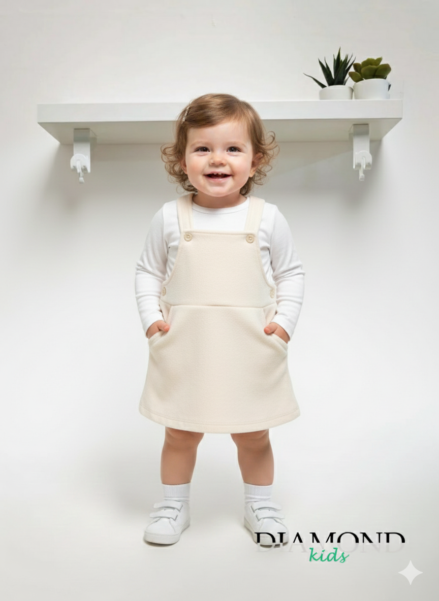 Completo Neonata Salopette bianco