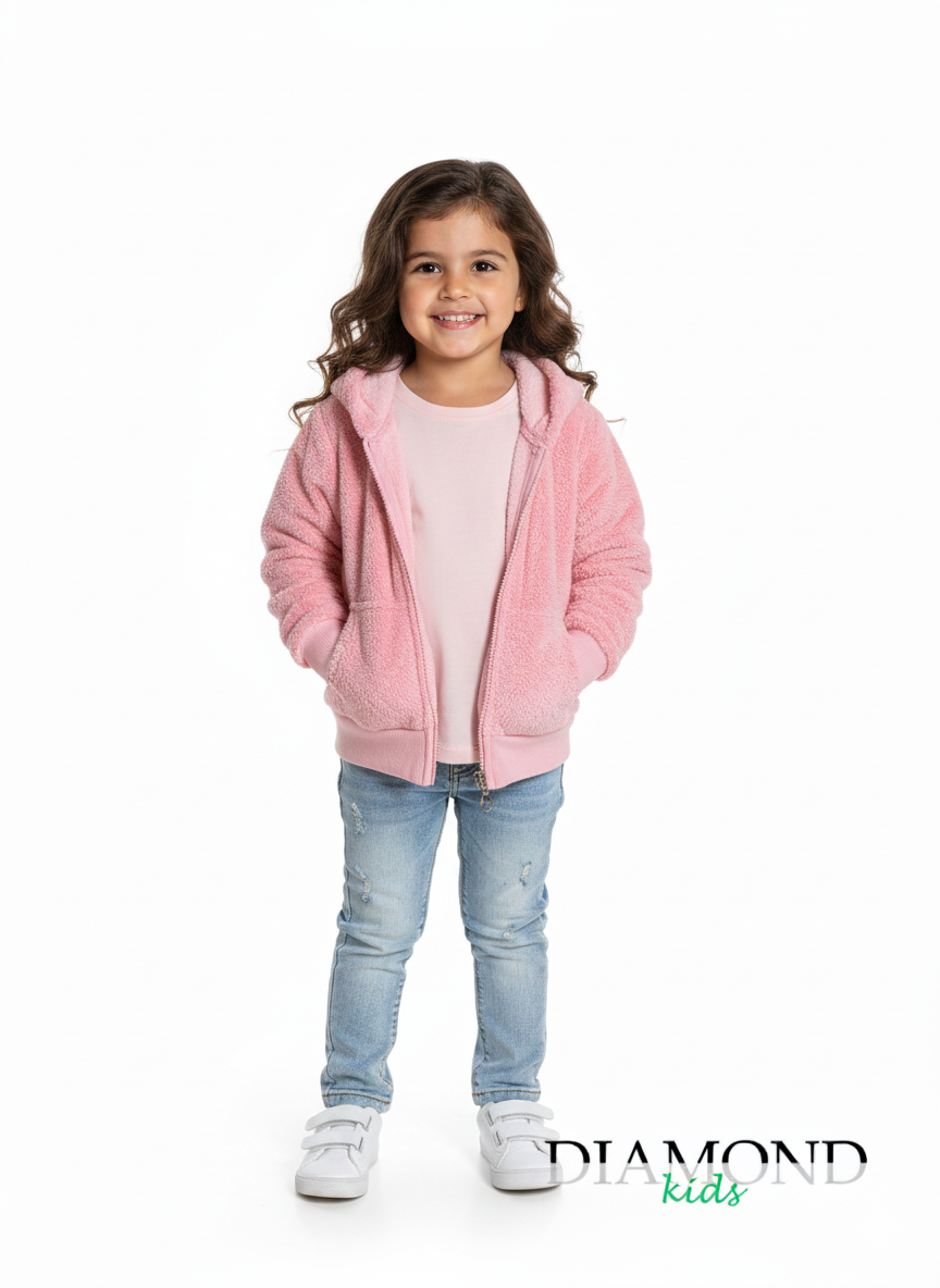 Felpa Bambina Pile rosa