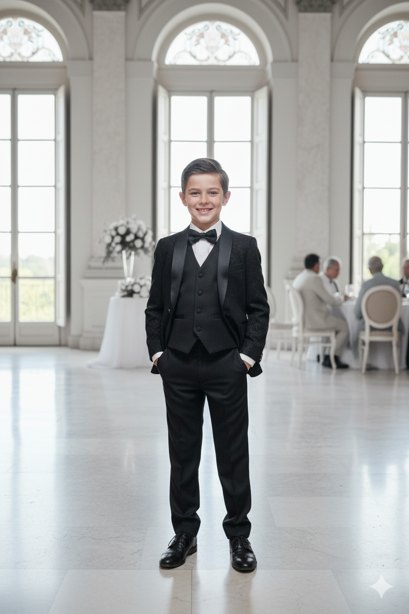 Complete children's suit glitter slim fit