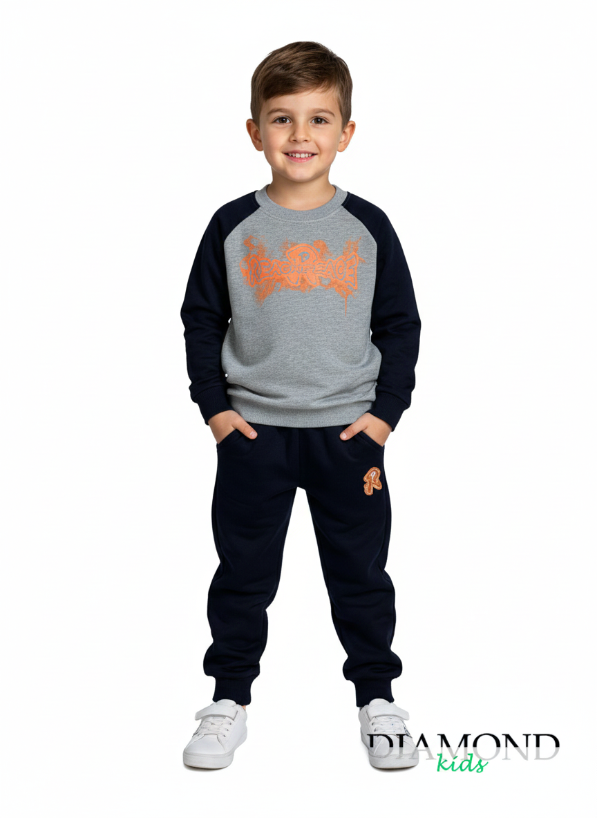 Completo Bambino Graffiti grigio