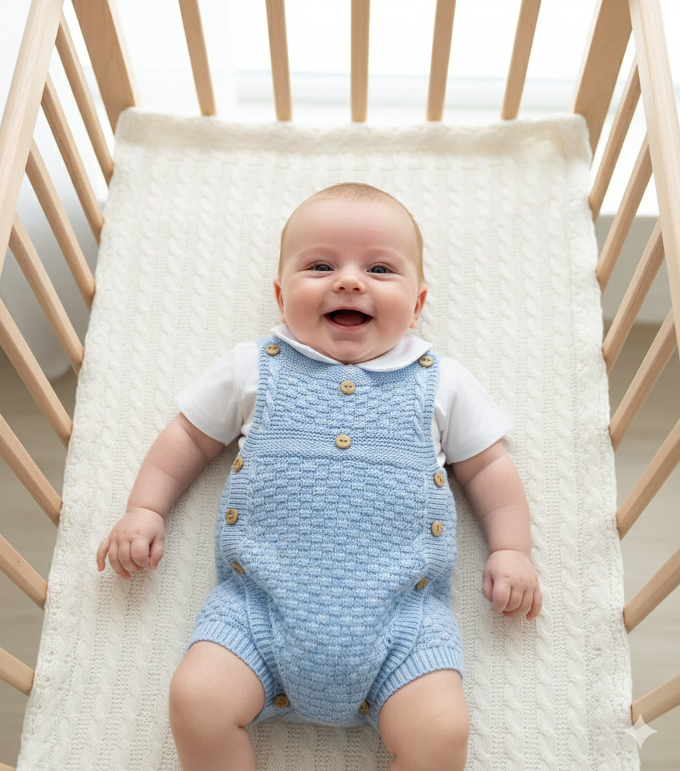 Newborn Baby Romper Set Embroidered Knitted Romper