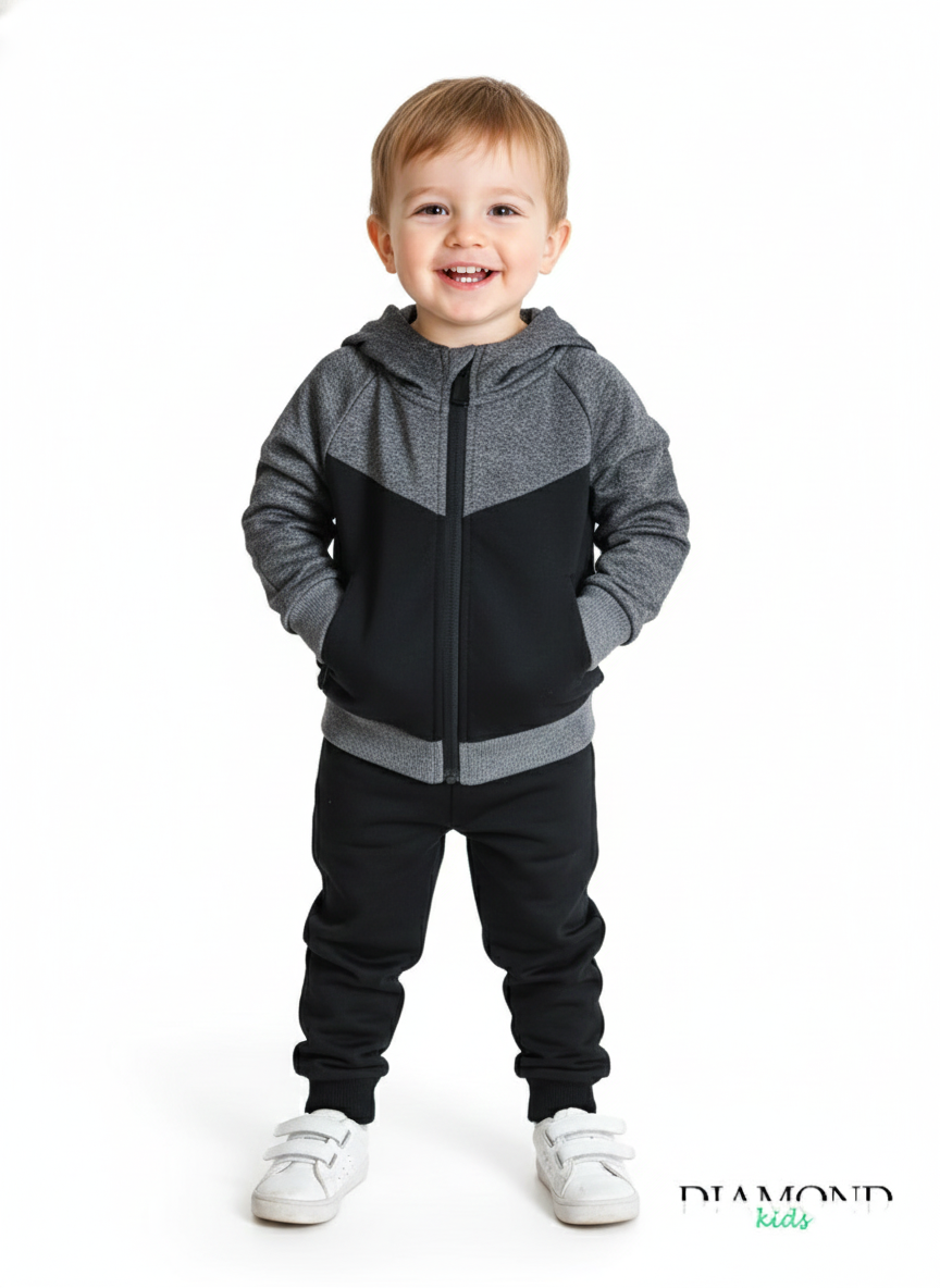 Completo Neonato Tuta nero e grigio