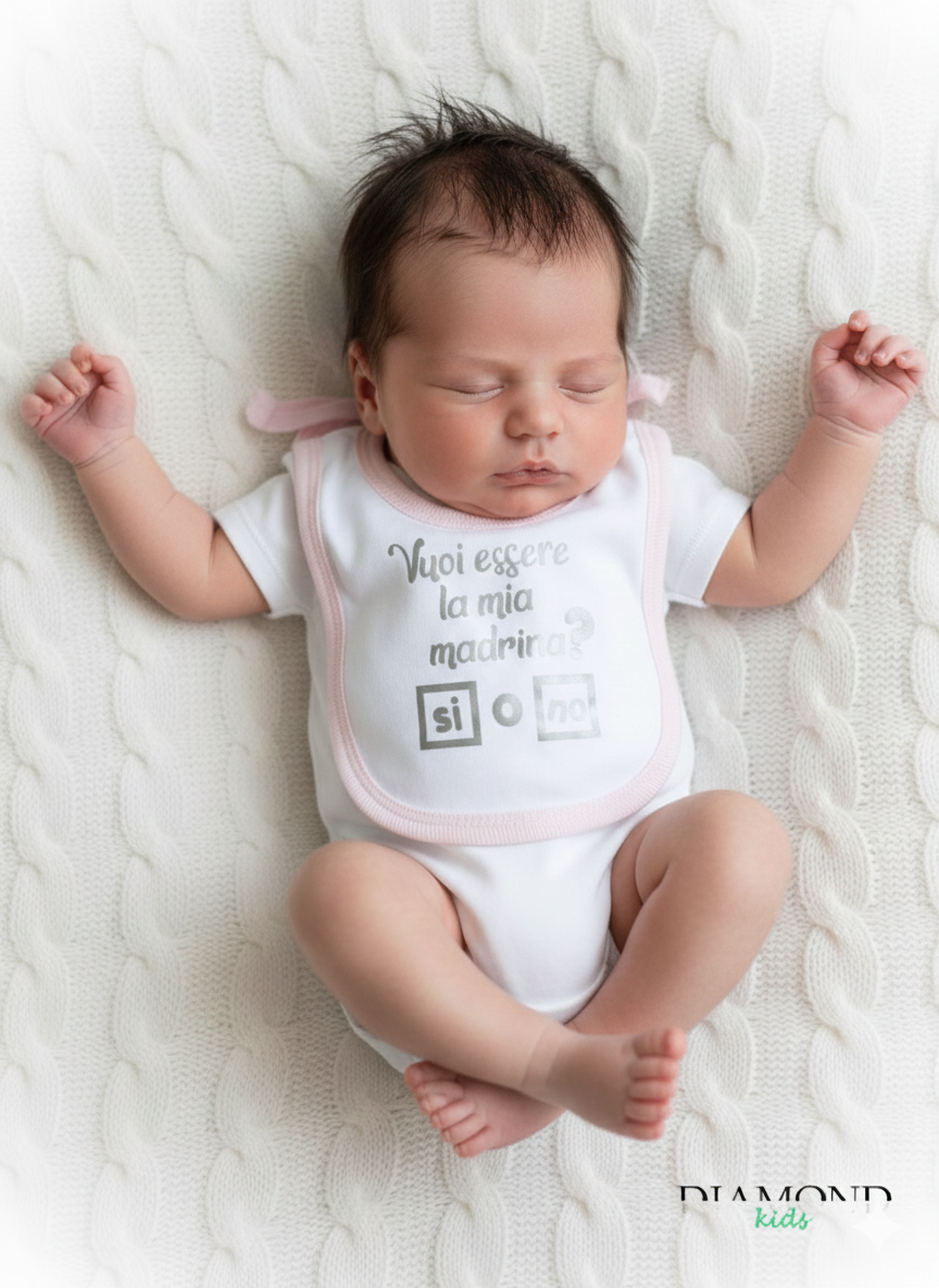 Bavetta Neonata Madrina Irge rosa