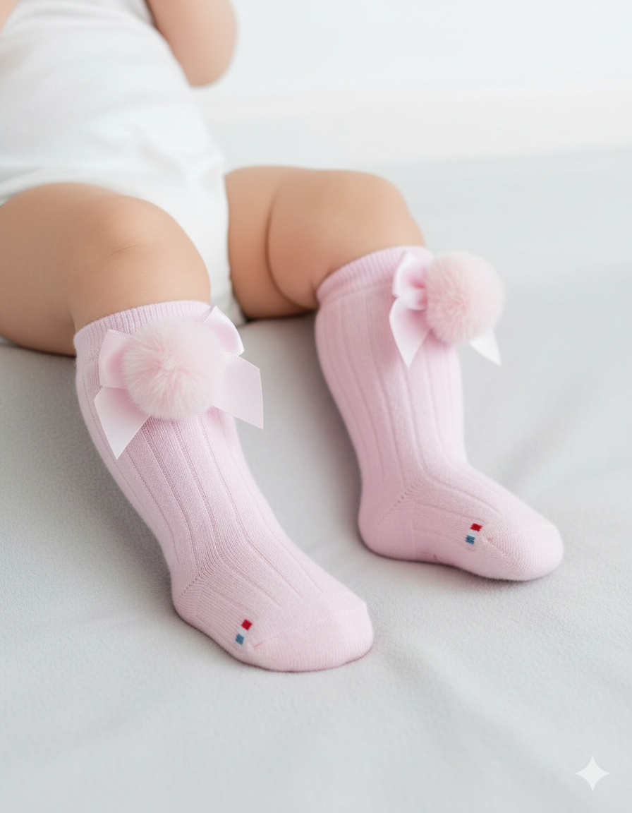 Baby Socks Cuddles Pink Ponpon 