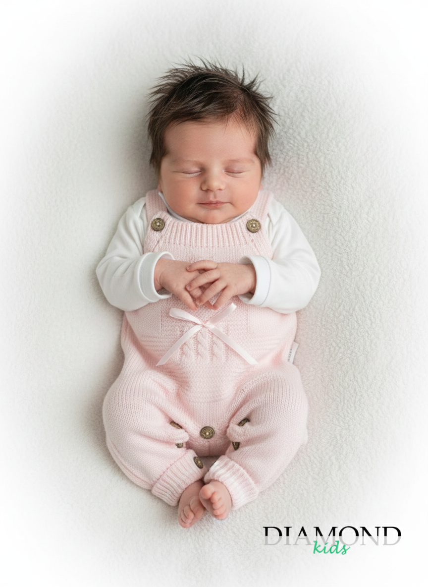 Salopette Neonata orsetto rosa