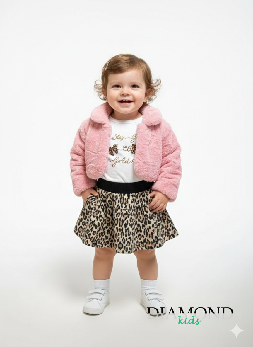 Completo Neonata Animalier rosa