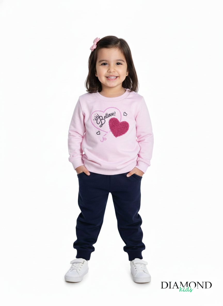 Completo Neonata Believe rosa blu