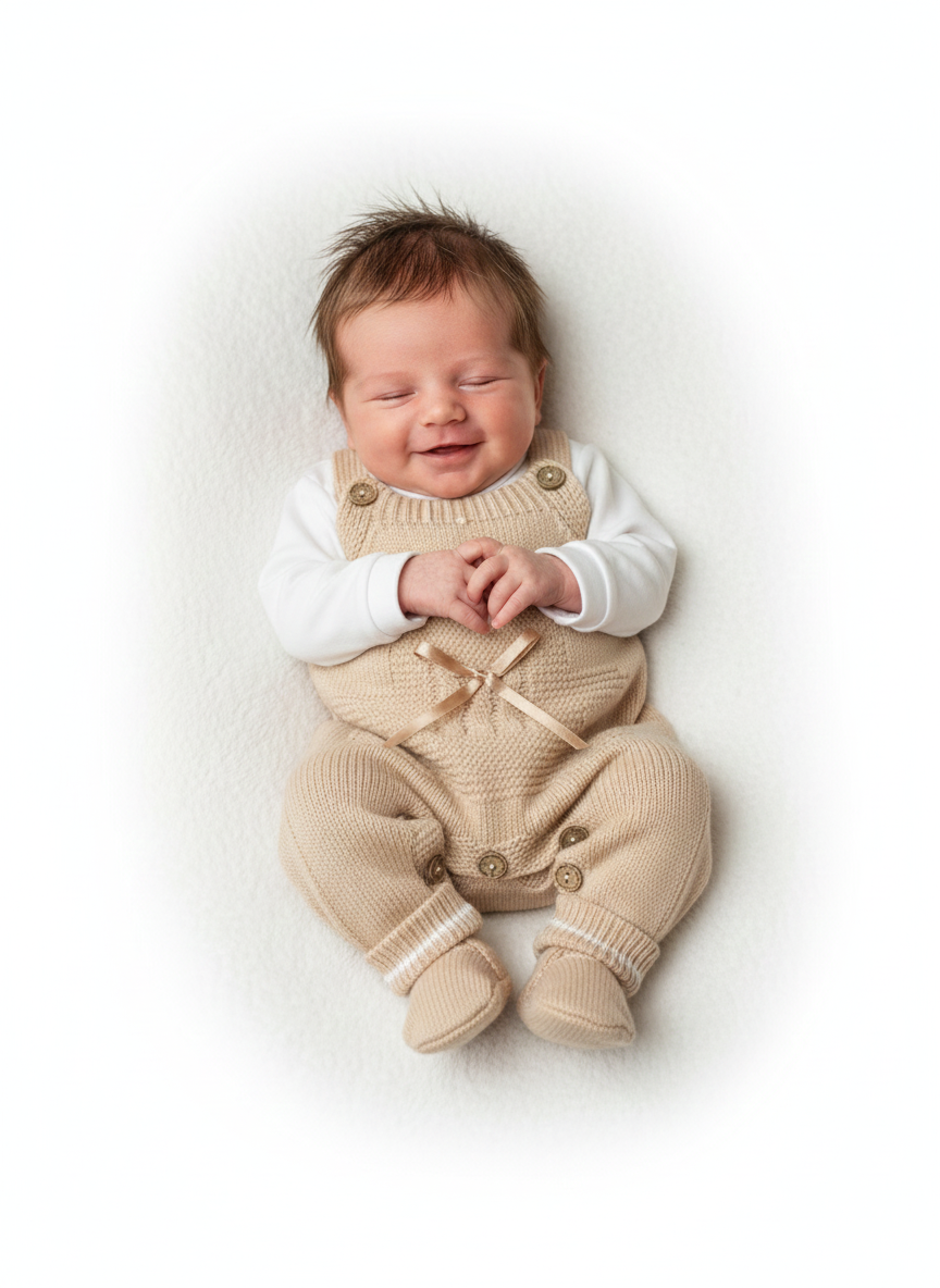 Salopette Neonata orsetto salmone