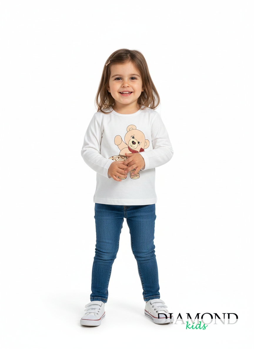T-shirt Neonata Mini Orso bianca