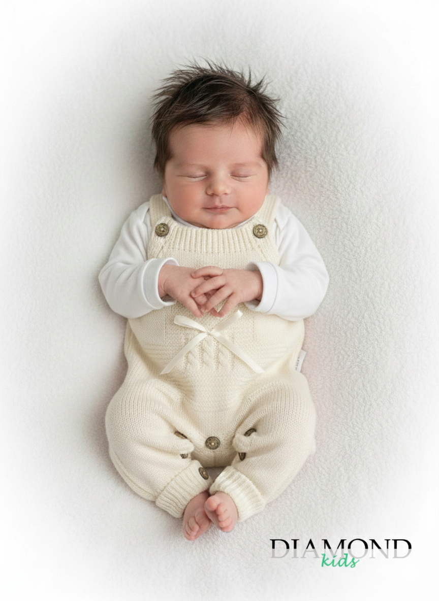 Salopette Neonata orsetto beige